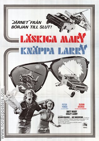 Läskiga Mary Knäppa Larry 1974 poster Peter Fonda Susan George John Hough Glasögon Bilar och racing