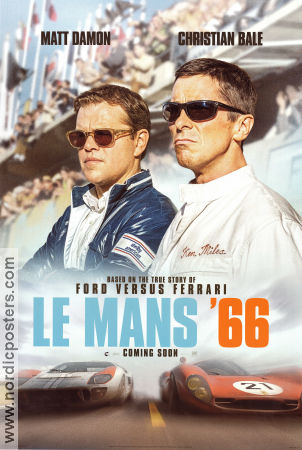 Le Mans 66 2019 poster Matt Damon Christian Bale Jon Bernthal James Mangold Bilar och racing