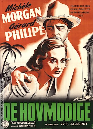 Les orgueilleux 1953 poster Michele Morgan Gérard Philipe