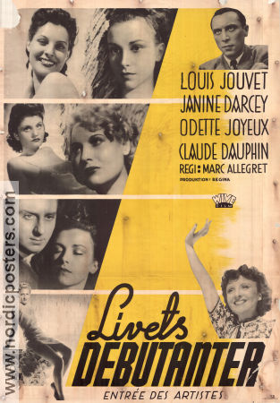 Livets debutanter 1938 poster Louis Jouvet Claude Dauphin Odette Joyeux Marc Allégret