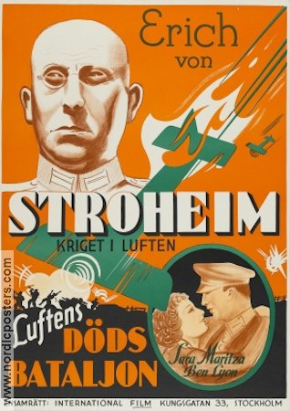 Luftens dödsbataljon 1934 poster Erich von Stroheim Flyg