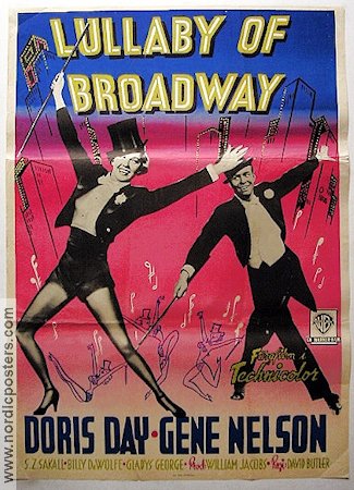 Lullaby of Broadway 1951 poster Doris Day Gene Nelson Musikaler