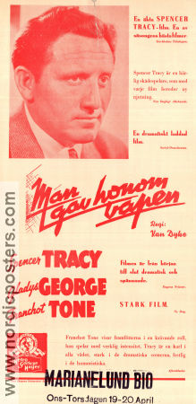 Man gav honom vapen 1937 poster Spencer Tracy Gladys George WS Van Dyke