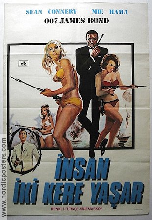 Man lever bara två gånger 1967 poster Sean Connery Akiko Wakabayashi Affischen från: Türkiye Damer