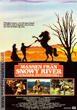Mannen från Snowy River 1982 poster Kirk Douglas Tom Burlinson Terence Donovan George Miller Hästar Filmen från: Australia