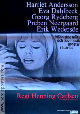 Människor möts och ljuv musik uppstår i hjärtat 1967 poster Harriet Andersson Preben Neergaard Eva Dahlbeck Henning Carlsen Danmark