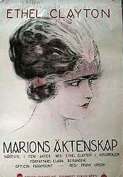 Marions äktenskap 1922 poster Ethel Clayton