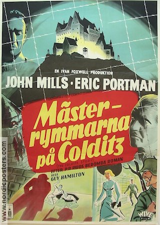 Mästerrymmarna på Colditz 1955 poster John Mills Eric Portman