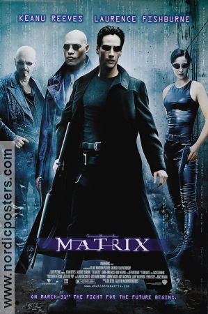 Matrix 1999 poster Keanu Reeves Laurence Fishburne Andy Wachowski