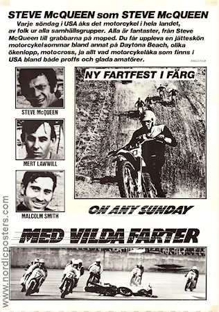Med vilda farter 1971 poster Steve McQueen Mert Lawwill Malcolm Smith Motorcyklar Dokumentärer