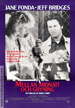 Mellan midnatt och gryning 1986 poster Jane Fonda Jeff Bridges Sidney Lumet