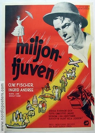 Miljontjuven 1958 poster OW Fischer Ingrid Andree Margit Saad Wolfgang Becker