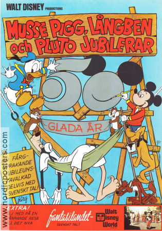 Musse Pigg Långben och Pluto jubilerar 1973 poster Musse Pigg Mickey Mouse Från serier