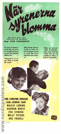 När syrenerna blomma 1952 poster Kenne Fant Nine-Christine Jönsson Gudrun Brost Ivar Johansson Blommor och växter