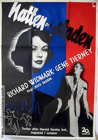 Natten och staden 1950 poster Richard Widmark Gene Tierney Jules Dassin Film Noir