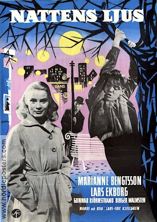 Nattens ljus 1956 poster Lars Ekborg Marianne Bengtsson