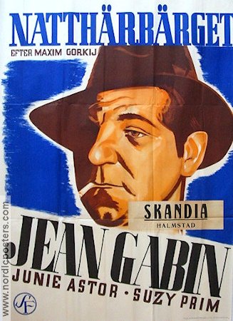 Natthärbärget 1937 poster Jean Gabin Text: Maxim Gorkij