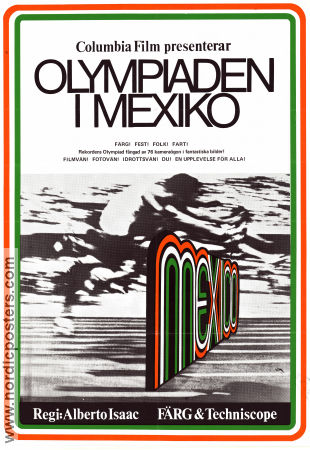 Olympiaden i Mexico 1969 poster Enrique Lizalde Roberto Morales Alberto Isaac Sport Olympiader Dokumentärer