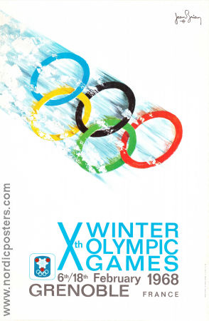 Olympic Games Grenoble 1968 affisch Olympiader Vintersport Affischen från: France