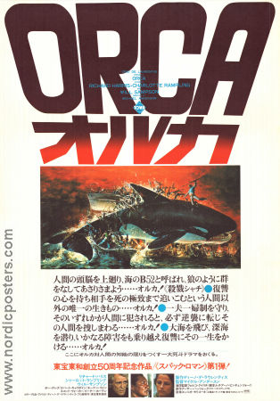 Orca the Killer Whale 1977 poster Richard Harris Charlotte Rampling Michael Anderson Fiskar och hajar