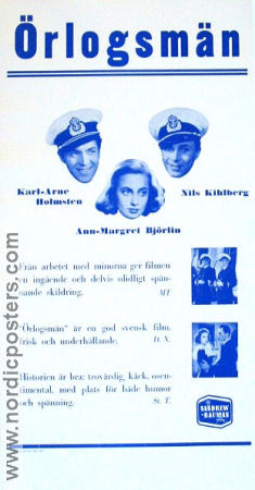 Örlogsmän 1943 poster Karl-Arne Holmsten Nils Kihlberg Anne-Margrethe Björlin Börje Larsson