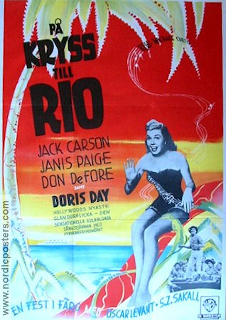 På kryss till Rio 1949 poster Doris Day Jack Carson Michael Curtiz Resor