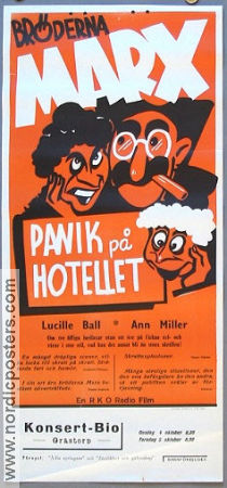 Panik på hotellet 1938 poster The Marx Brothers Bröderna Marx Lucille Ball