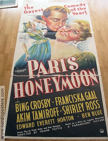 Paris Honeymoon 1936 poster Bing Crosby Franciska Gaal Frank Tuttle Hitta mer: Large Poster