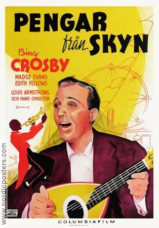 Pengar från skyn 1936 poster Bing Crosby Louis Armstrong