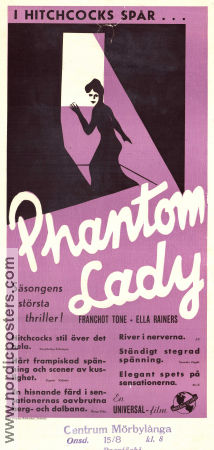 Phantom Lady 1944 poster Franchot Tone Ella Raines Alan Curtis Robert Siodmak Film Noir