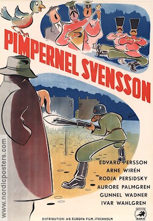 Pimpernel Svensson 1950 poster Edvard Persson Ivar Wahlgren Aurore Palmgren Emil A Lingheim