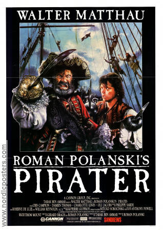 Pirater 1986 poster Walter Matthau Cris Campion Damien Thomas Roman Polanski