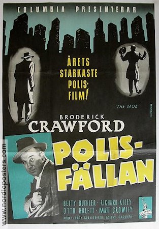 Polisfällan 1952 poster Broderick Crawford Film Noir Poliser