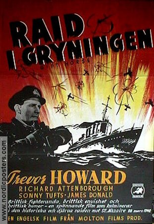 Raid i gryningen 1953 poster Trevor Howard Richard Attenborough Krig