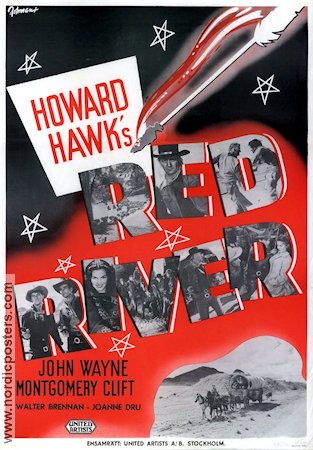 Red River 1948 poster John Wayne Montgomery Clift Howard Hawks