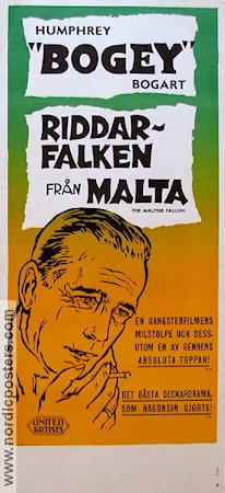 Riddarfalken från Malta 1941 poster Humphrey Bogart Mary Astor Gladys George Peter Lorre John Huston Film Noir