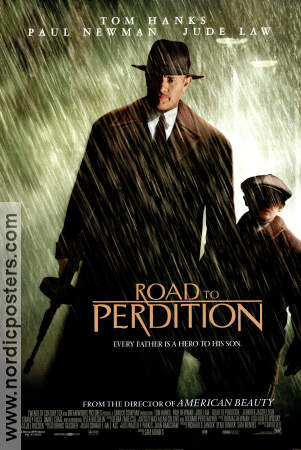 Road to Perdition 2002 poster Tom Hanks Tyler Hoechlin Rob Maxey Sam Mendes Maffia Från serier