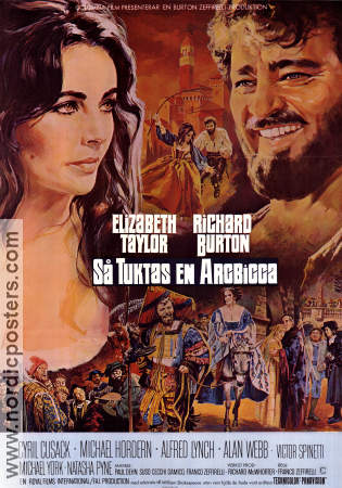Så tuktas en argbigga 1967 poster Elizabeth Taylor Richard Burton Cyril Cusack Franco Zeffirelli Text: William Shakespeare