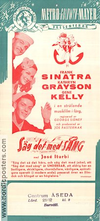 Säg det med sång 1945 poster Frank Sinatra Kathryn Grayson Gene Kelly Musikaler