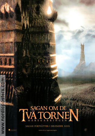 Sagan om de två tornen 2002 poster Elijah Wood Christopher Lee Peter Jackson Hitta mer: Lord of the Rings