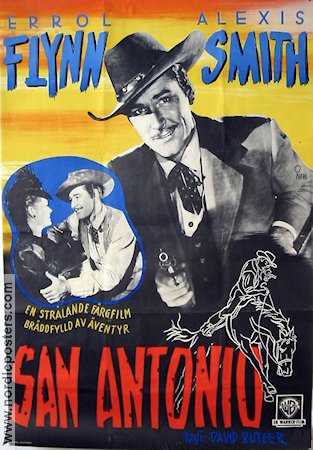 San Antonio 1945 poster Errol Flynn Alexis Smith
