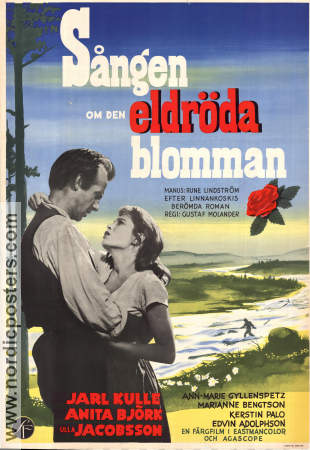 Sången om den eldröda blomman 1956 poster Jarl Kulle Anita Björk Ulla Jacobsson Gustaf Molander Berg