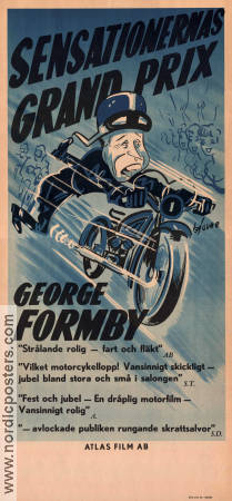 Sensationernas Grand Prix 1935 poster George Formby Motorcyklar