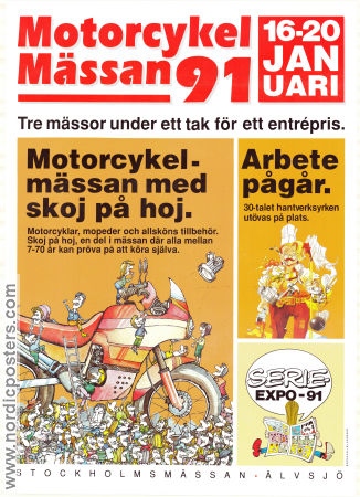 Serieexpo Motorcykelmässan 1991 affisch Från serier Motorcyklar