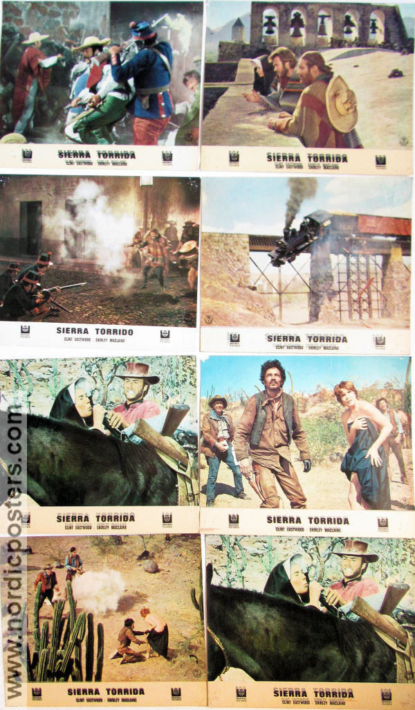 Sierra Torrida 1970 lobbykort Clint Eastwood Shirley MacLaine Manolo Fabregas Don Siegel