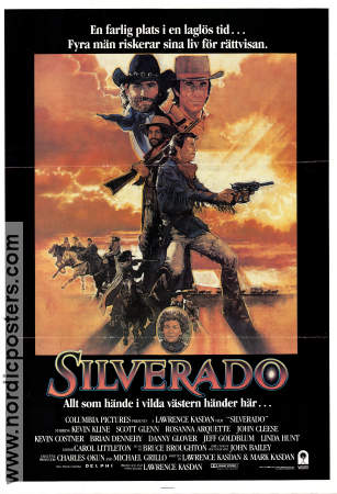 Silverado 1985 poster Kevin Kline Scott Glenn John Cleese Rosanna Arquette Lawrence Kasdan