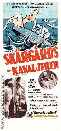 Skärgårdskavaljerer Pensionat Paradiset 1937 poster Thor Modéen Julia Caesar Lili Ziedner Weyler Hildebrand Skärgård Skepp och båtar