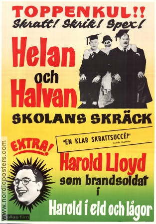 Skolans skräck 1939 poster Helan och Halvan Laurel and Hardy Forrester Harvey Alfred J Goulding Skola