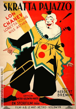 Skratta Pajazzo 1928 poster Lon Chaney Loretta Young Herbert Brenon Cirkus