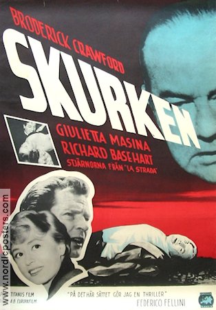 Skurken 1955 poster Broderick Crawford Giulietta Masina Federico Fellini